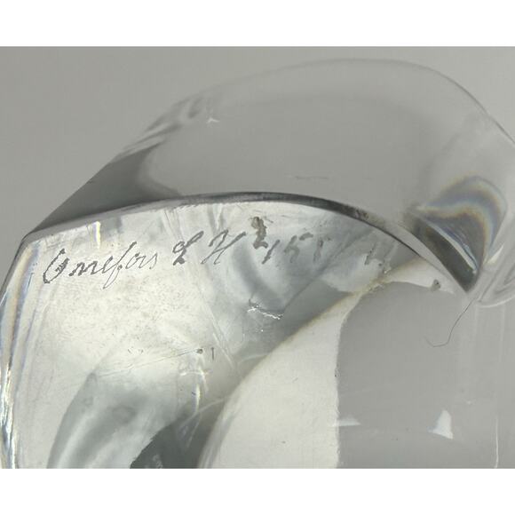 Orrefors Sweden Crystal Lotus Bowl Signed LH 1561/11 Lars Hellsten 9.5” MCM VTG - Picture 6 of 12